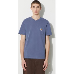 Niebieski t-shirt Carhartt WIP w stylu casual z krótkim rękawem