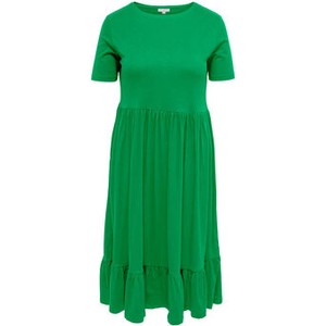 Zielona sukienka Only z krótkim rękawem z okrągłym dekoltem w stylu casual