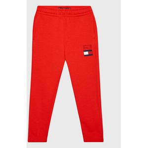 Czerwone spodnie dziecięce Tommy Hilfiger dla chłopców