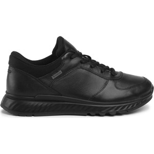 Czarne buty sportowe Ecco z płaską podeszwą sznurowane z goretexu