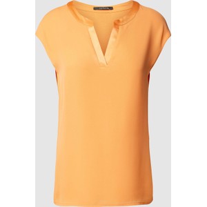 Pomarańczowa bluzka comma, z krótkim rękawem w stylu casual z dekoltem w kształcie litery v