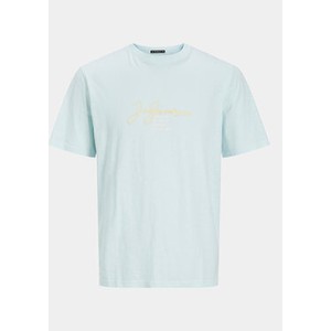Niebieski t-shirt Jack & Jones z nadrukiem z krótkim rękawem