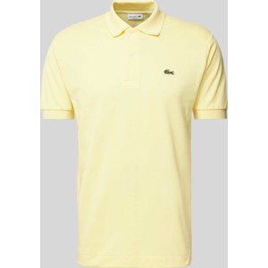 Żółty t-shirt Lacoste z krótkim rękawem z bawełny