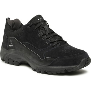 Czarne buty trekkingowe Haglöfs z płaską podeszwą