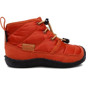 Pomarańczowe buty dziecięce zimowe Keen sznurowane