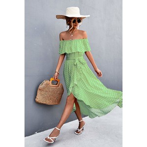 Zielona sukienka Sweet Summer z krótkim rękawem