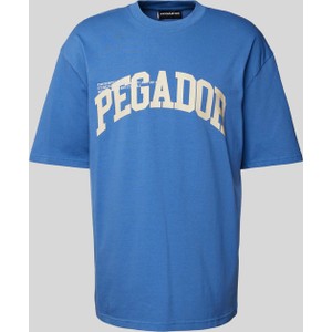 Niebieski t-shirt Pegador z nadrukiem z krótkim rękawem w młodzieżowym stylu