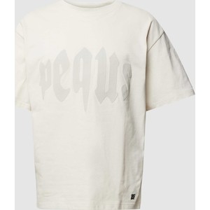 T-shirt Pequs z nadrukiem z bawełny z krótkim rękawem