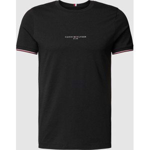 Czarny t-shirt Tommy Hilfiger z bawełny z nadrukiem