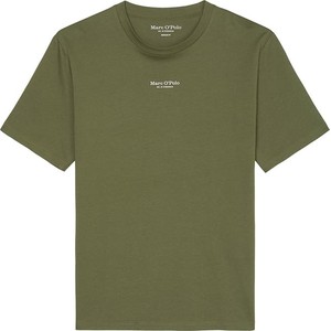 Zielony t-shirt Marc O'Polo z krótkim rękawem z bawełny