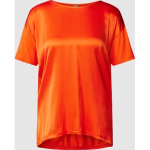 Pomarańczowa bluzka Hugo Boss z okrągłym dekoltem w stylu casual