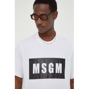 T-shirt MSGM z bawełny z nadrukiem z krótkim rękawem