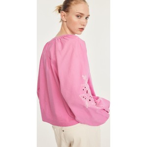 Różowa bluzka H & M w stylu casual z długim rękawem