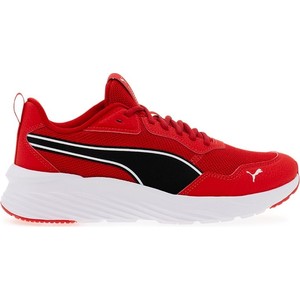 Czerwone buty sportowe Puma sznurowane z zamszu