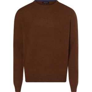 Brązowy sweter Andrew James z okrągłym dekoltem w stylu casual