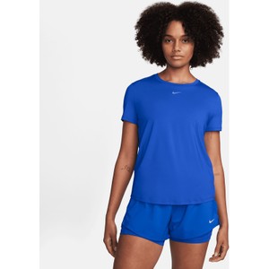 Niebieski t-shirt Nike z krótkim rękawem z okrągłym dekoltem