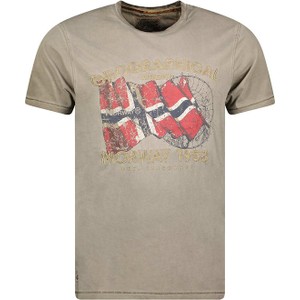 T-shirt Geographical Norway z nadrukiem z bawełny