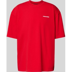 Czerwony t-shirt Pegador z nadrukiem z krótkim rękawem w stylu casual