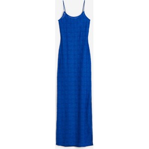 Niebieska sukienka H & M w stylu casual z dżerseju z okrągłym dekoltem