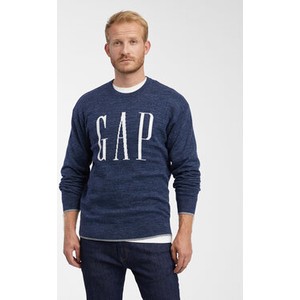 Granatowy sweter Gap z okrągłym dekoltem w młodzieżowym stylu