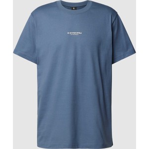 Niebieski t-shirt G-Star Raw z krótkim rękawem z bawełny