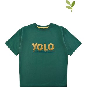 Zielona koszulka dziecięca The New dla chłopców z bawełny