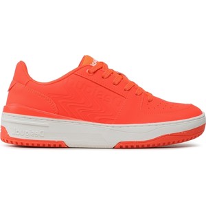 Pomarańczowe buty sportowe Desigual w sportowym stylu z płaską podeszwą
