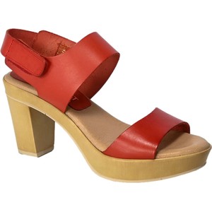 Czerwone sandały Pilar Monet ze skóry