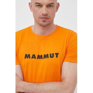 Pomarańczowy t-shirt Mammut z bawełny