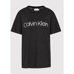 Czarna bluzka Calvin Klein z okrągłym dekoltem z krótkim rękawem