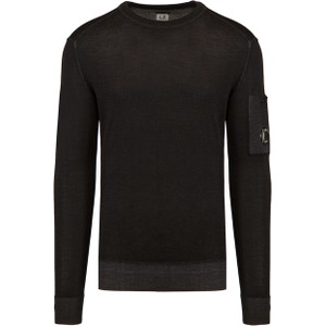 Czarny sweter Cp Company w stylu casual z wełny z okrągłym dekoltem