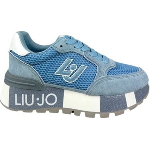 Niebieskie buty sportowe Liu-Jo sznurowane w sportowym stylu z zamszu