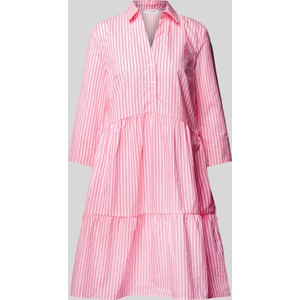 Różowa sukienka Christian Berg Woman koszulowa mini z bawełny