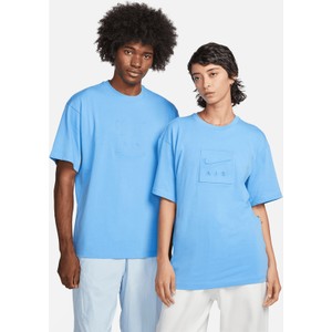 Niebieski t-shirt Nike w sportowym stylu z bawełny