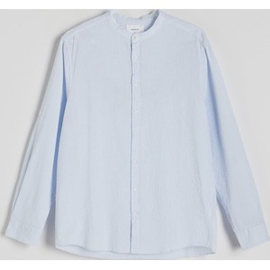 Niebieska koszula Reserved z bawełny z długim rękawem