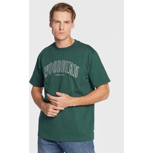 Zielony t-shirt Woodbird z krótkim rękawem w młodzieżowym stylu