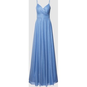 Niebieska sukienka Troyden Collection maxi na ramiączkach