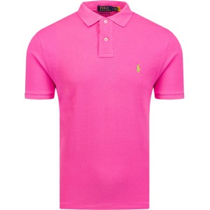 Różowa koszulka polo POLO RALPH LAUREN z krótkim rękawem z bawełny