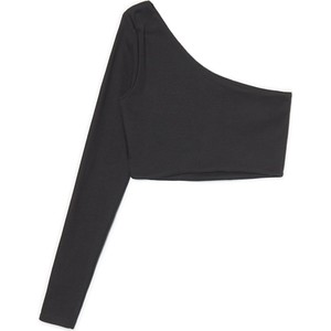 Czarna bluzka Cropp z długim rękawem w stylu casual
