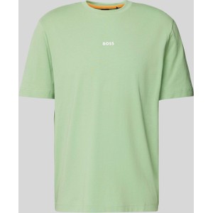 Zielony t-shirt Hugo Boss w stylu casual z krótkim rękawem z bawełny