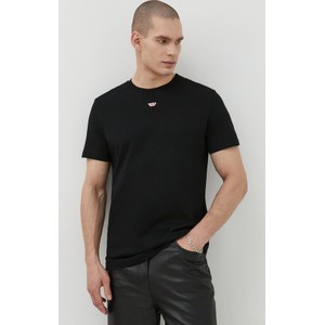 Czarny t-shirt Diesel w stylu casual z krótkim rękawem