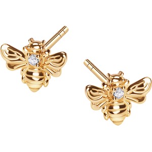 Mini - Biżuteria Yes Kolczyki złote z cyrkoniami - pszczoła - Mini