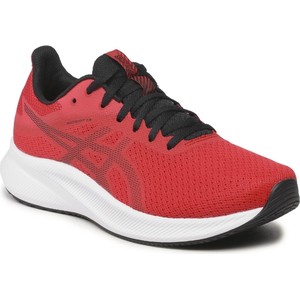 Czerwone buty sportowe ASICS sznurowane w sportowym stylu