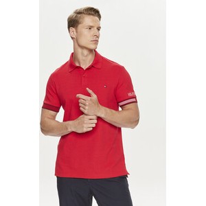 Czerwona koszulka polo Tommy Hilfiger w stylu casual