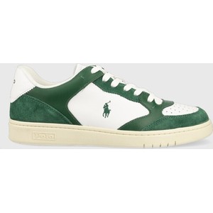 Polo Ralph Lauren sneakersy skórzane Polo Crt Lux kolor zielony 809892284003