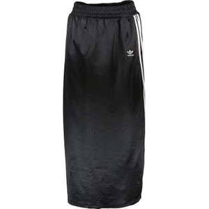 Czarna spódnica Adidas z bawełny midi w sportowym stylu