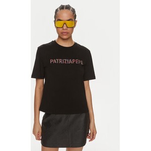 Bluzka Patrizia Pepe w młodzieżowym stylu z okrągłym dekoltem