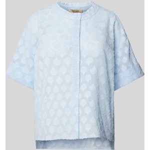 Niebieska bluzka Mos Mosh z bawełny z okrągłym dekoltem
