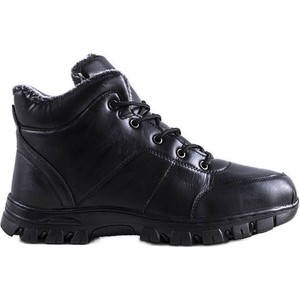 Czarne buty trekkingowe BM sznurowane