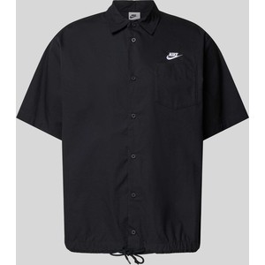 Czarna koszula Nike z krótkim rękawem z klasycznym kołnierzykiem